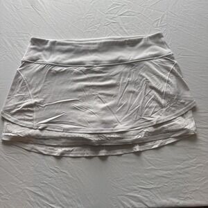 Athleta Women's XL White Cream Upbeat Skort Shorts Mesh Overlay Workout Active